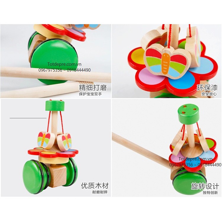 Xe đẩy lục lạc - Đồ chơi gỗ