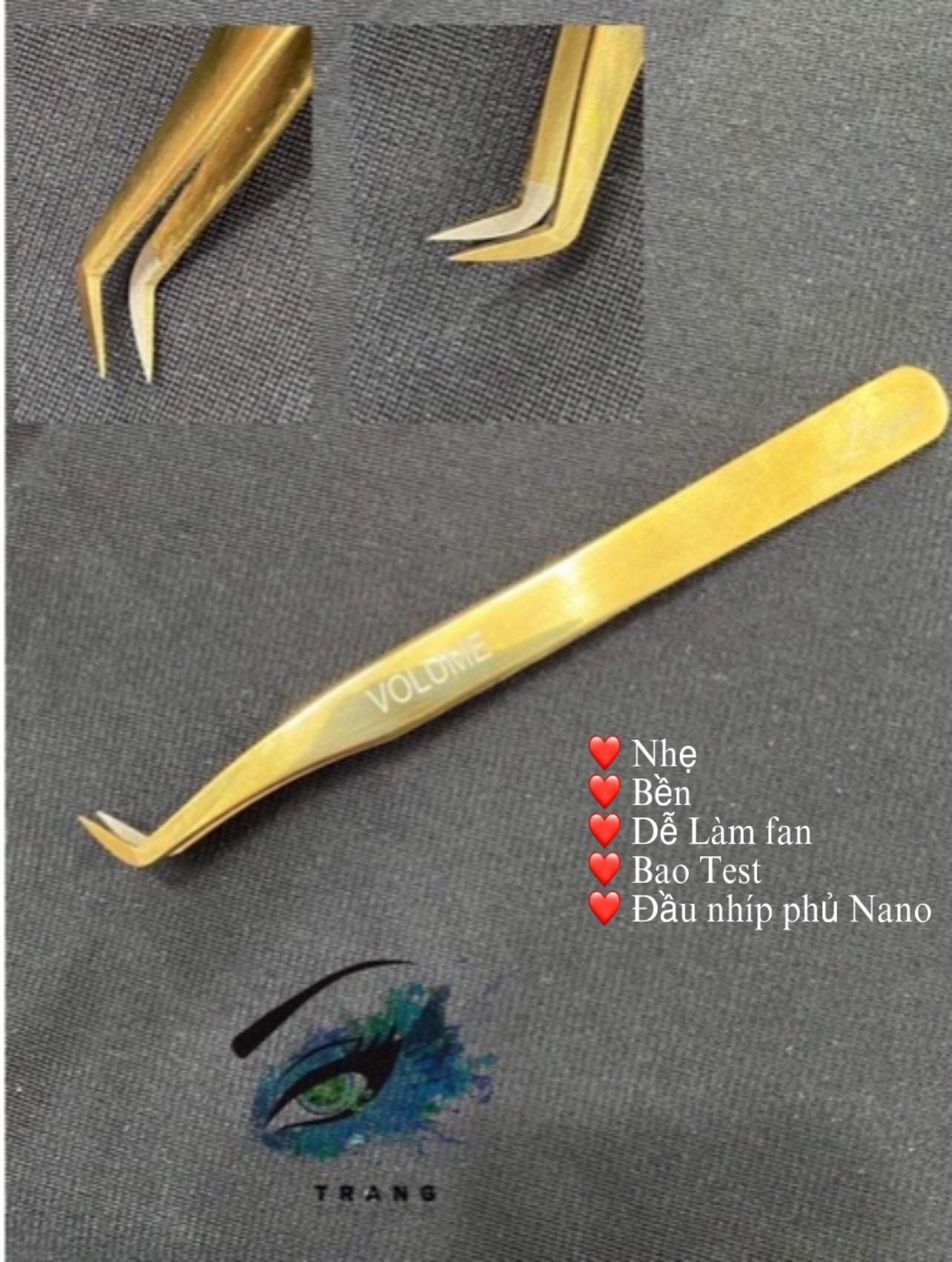 Nhíp nối mi Volume vàng