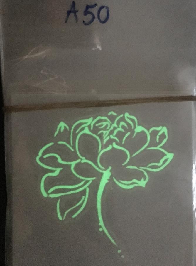 [HCM]Combo 6 tấm hình xăm dạ quang flower A31 6×6