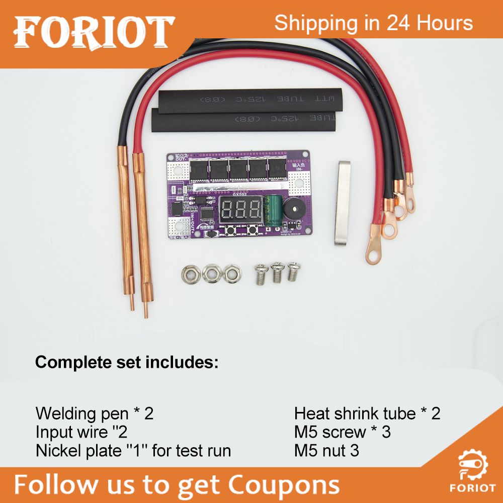 Foriot Máy Hàn Điểm CNC 100 Tốc Độ Màn Hình Kỹ Thuật Số DC 12V Máy Hàn Điểm Pin Lithium 18650 Cầm Tay Nhỏ Gọn Bộ Dụng Cụ Tự Làm Bảng Điều Khiển Máy Hàn Cảm Ứng