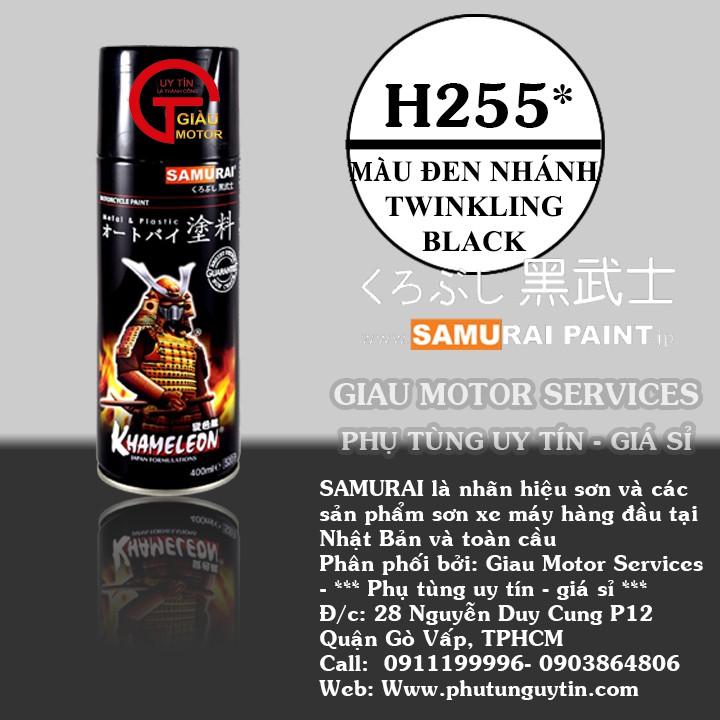 Sơn xit Samurai H255 màu đen nhánh Honda Twinkling Black