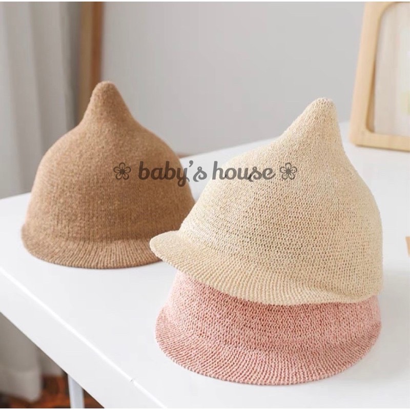 Mũ cói củ tỏi cho bé Mabushop