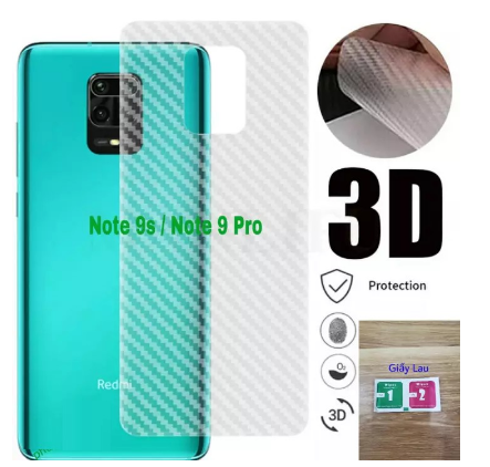 Xiaomi redmi note 9s / note 9 pro / Note 9 Pro Max Dán carbon mặt sau Chống Bám Vân Tay