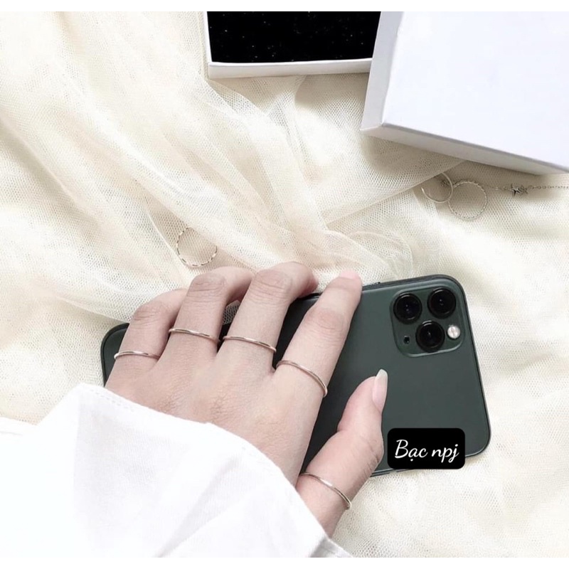 Nhẫn chỉ trơn ️ Siêu Hot️ Bạc Ta, nhẫn nữ cá tính - Bạc Npj