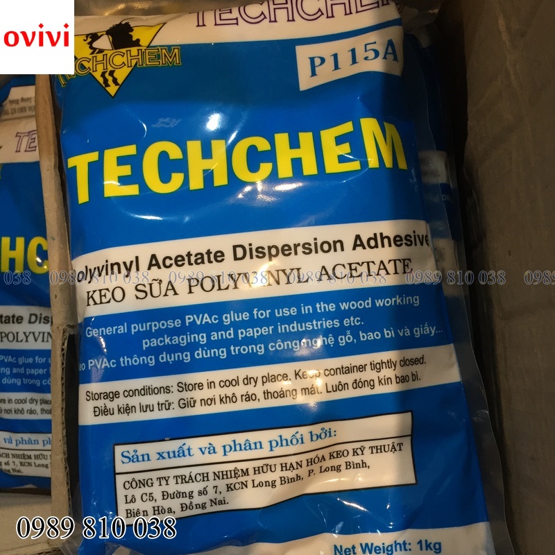 Keo Sữa Dán Gỗ TECHCHEM Chuyên Dụng Túi 1kg Cao Cấp