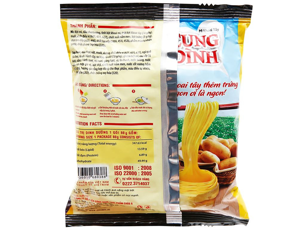 Mì khoai tây Cung Đình gà hầm (5 gói 80g)