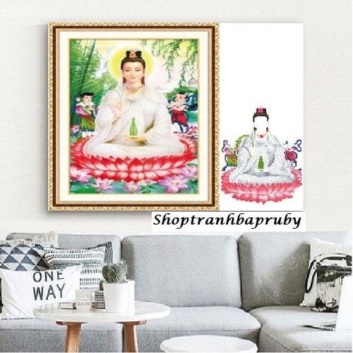 [HCM]Tranh đính đá Mẹ Quan âm LV341 kích thước 36 x 50 cm