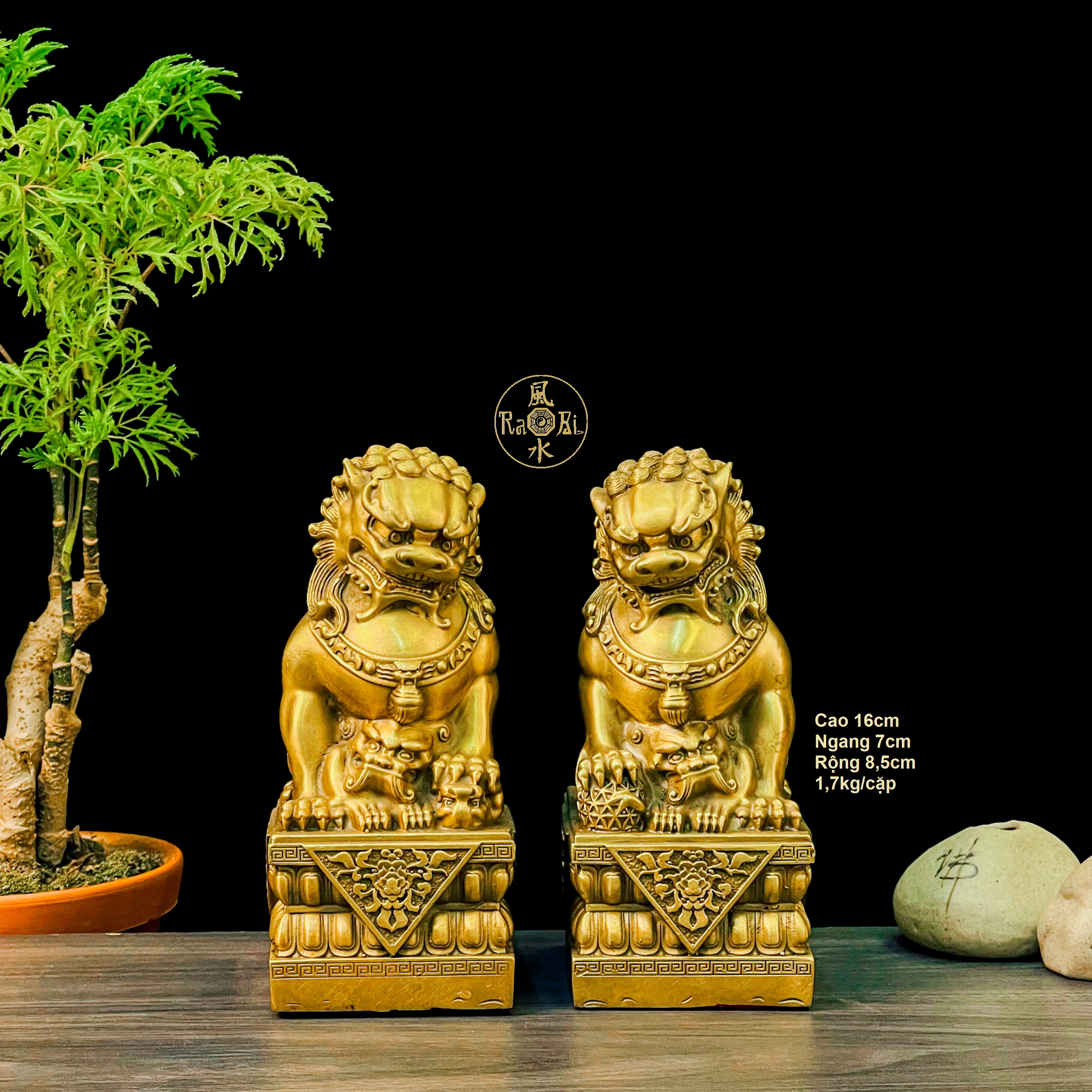 Sư tử bắc kinh đế vuông - tượng đồng thờ cúng - đồ đồng mỹ nghệ