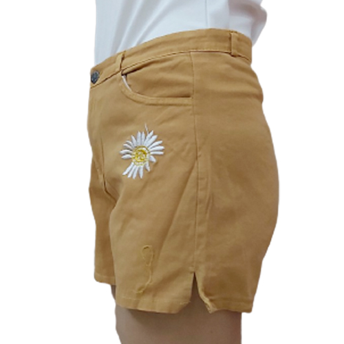 Quần short nữ kaki lưng cao thiêu bông cúc thời trang hè mẫu mới sn01