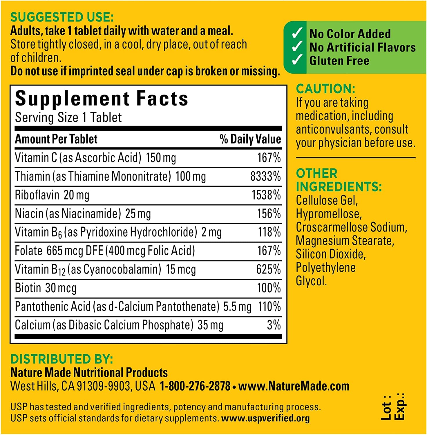 Viên uống Vitamin B Super B Complex Nature Made [Hàng Mỹ]