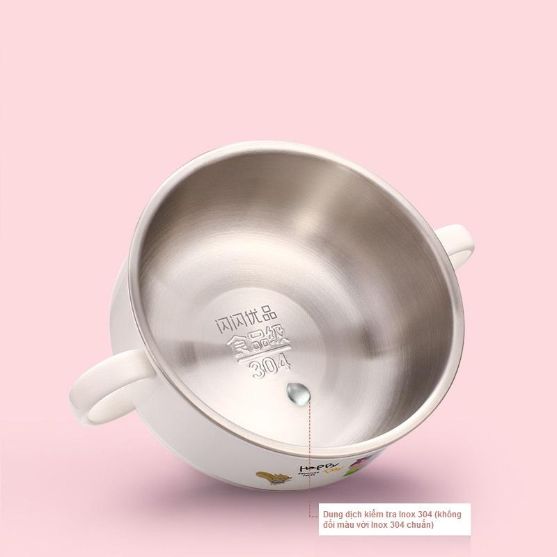 Bát ăn dặm có nắp đậy cho bé inox 304