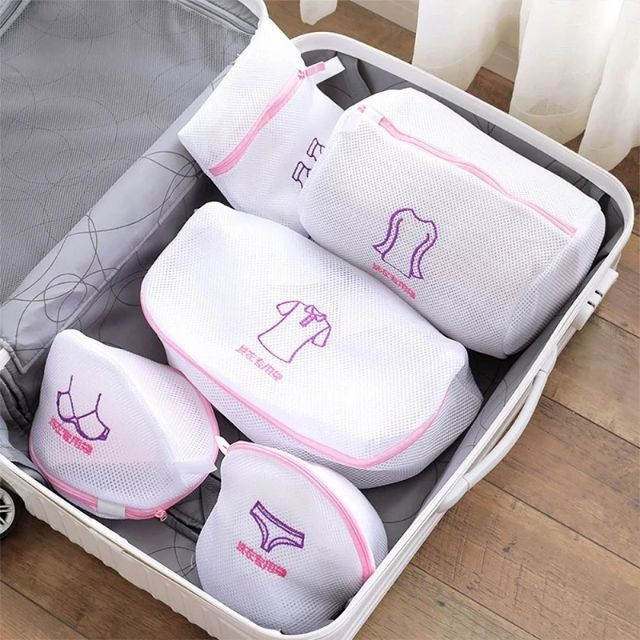 Set 5 túi lưới giặt đồ loại lớn dày 3 lớp , túi giặt đồ lót, túi giặt đồ lót , túi giặt bảo vệ quần áo, tui giat quan ao