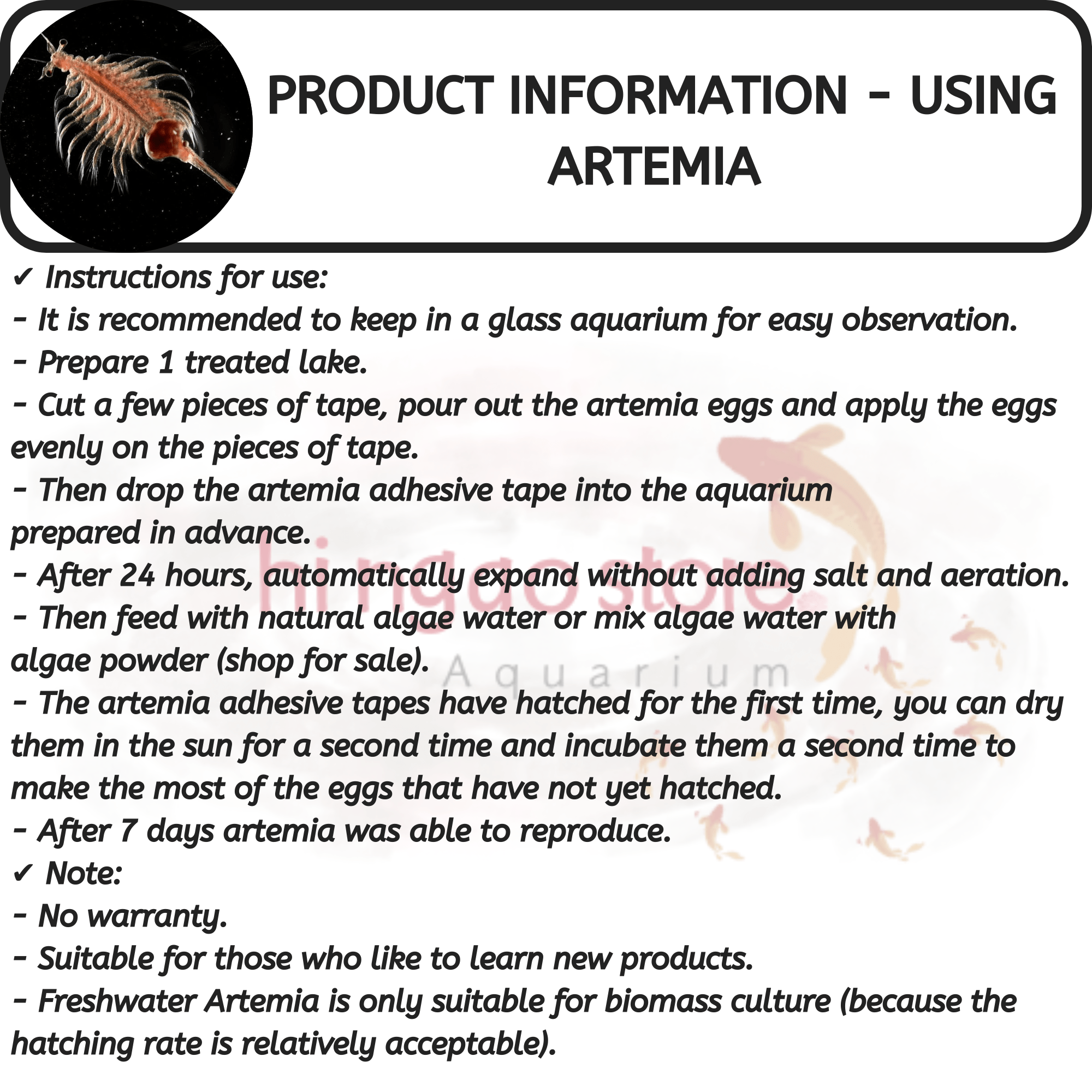 [10 TẶNG 1] Viên Artemia Nước Ngọt - Thức ăn cá cảnh | Hingaostore.