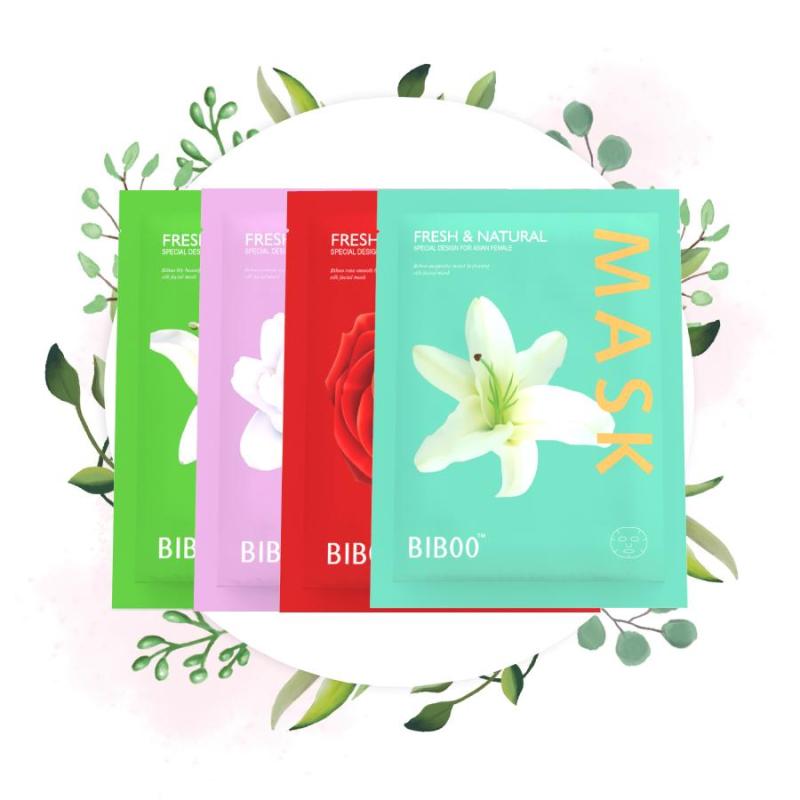Mặt nạ lụa tự nhiên dưỡng ẩm - dưỡng trắng - ngăn ngừa mụn BIBOO
