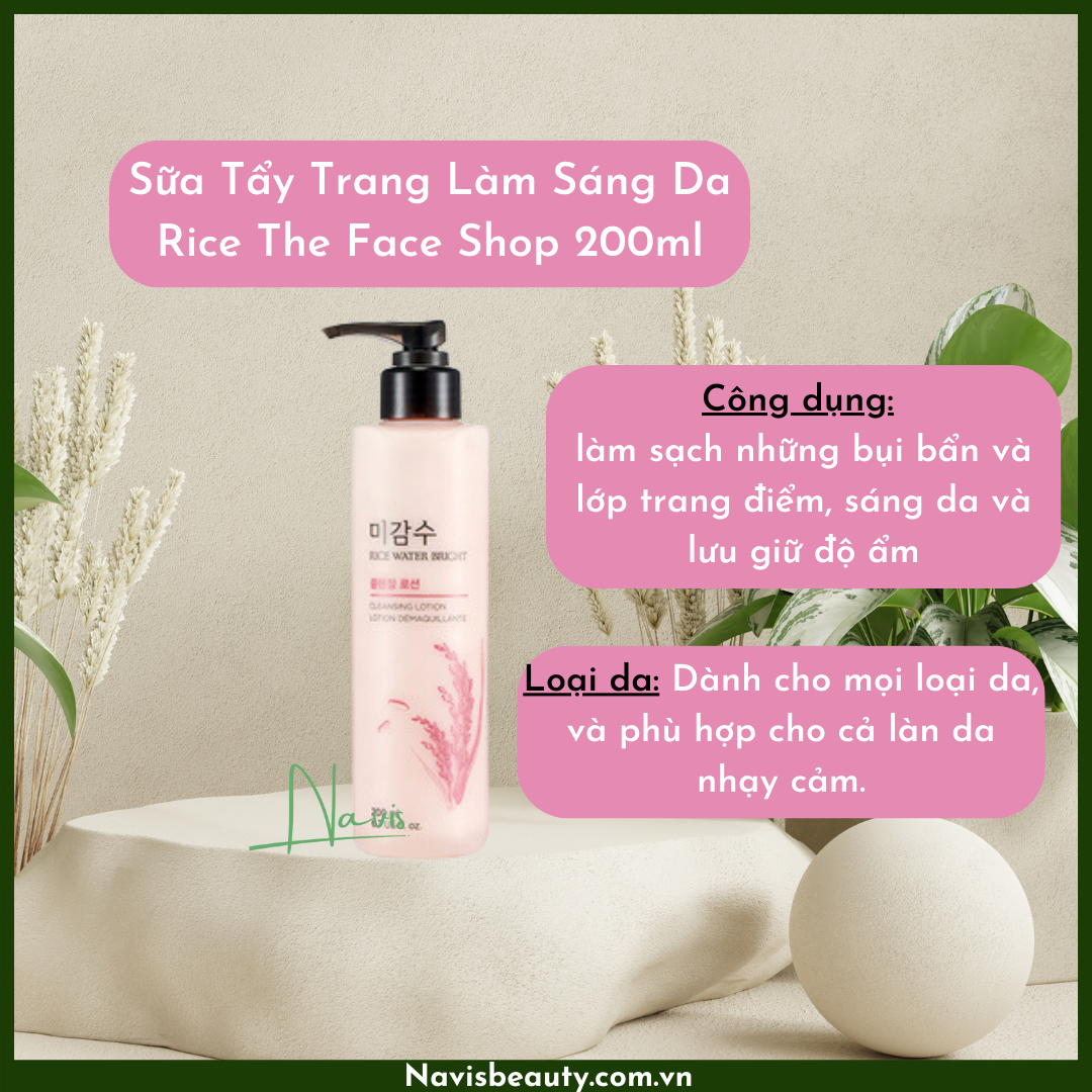 Sữa Tẩy Trang The FaceShop Rice Water Bright Cleansing Milk