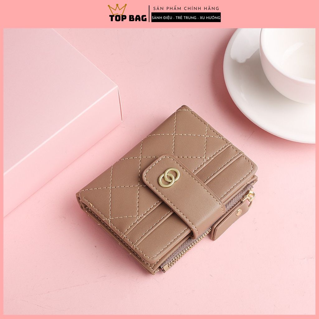 Ví nữ mini, ví ngắn đựng thẻ đựng tiền nhiều ngăn cute