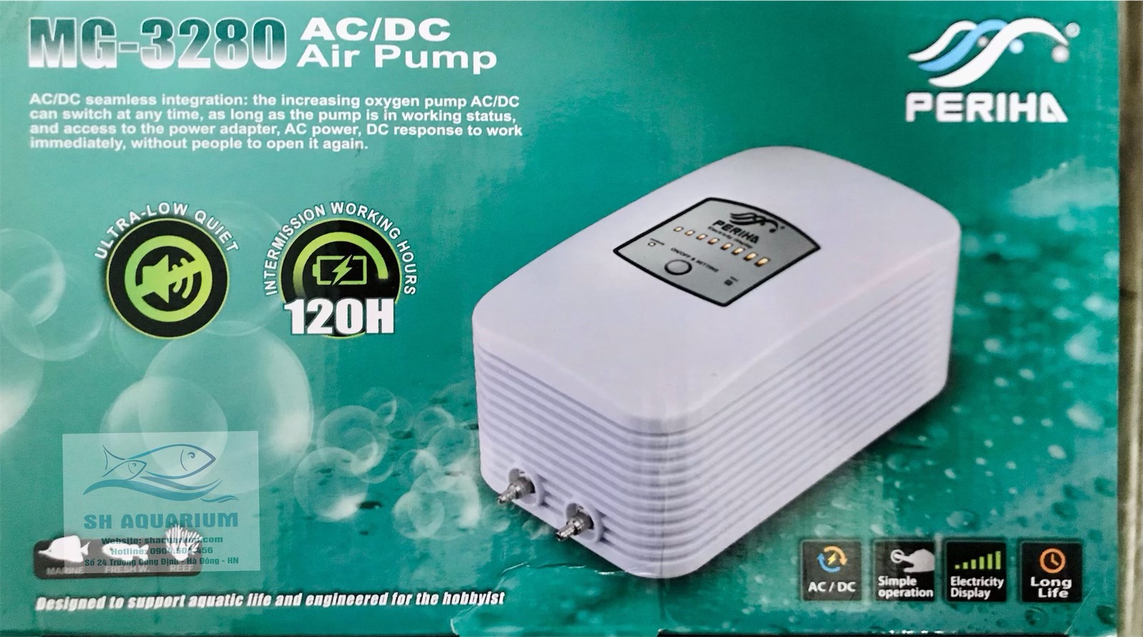 Máy sủi oxy tích điện periha mg-3280