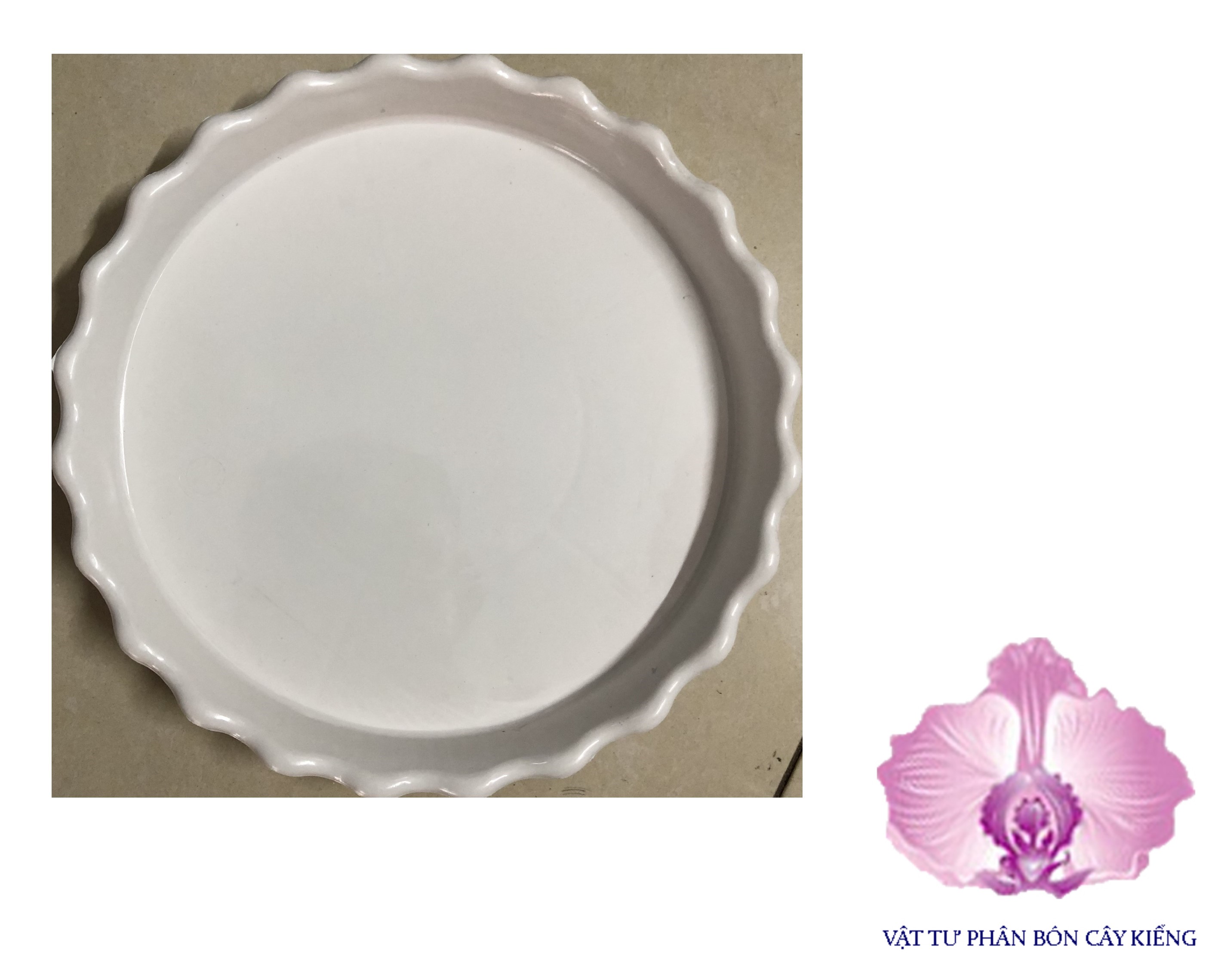 Đĩa lót chậu tròn khía 22cm - #052D#