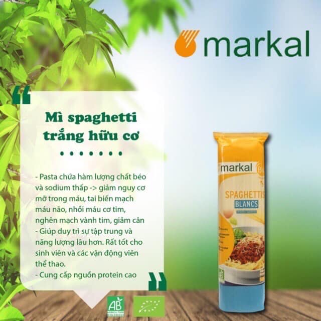 Mì Spaghetti mì ý trắng hữu cơ Markal 500g