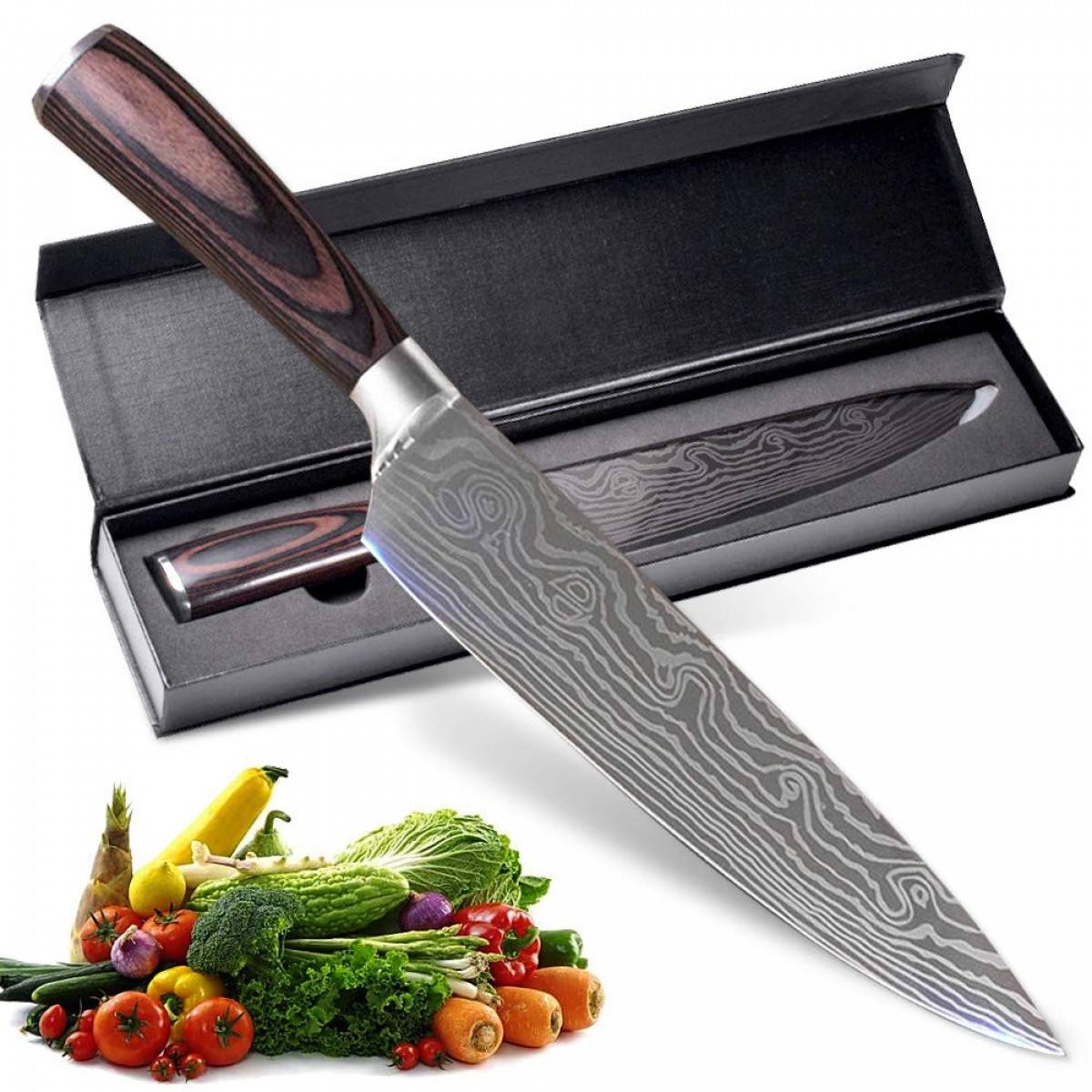 Dao sashimi 7CR17 sắc bén và chắc chắn