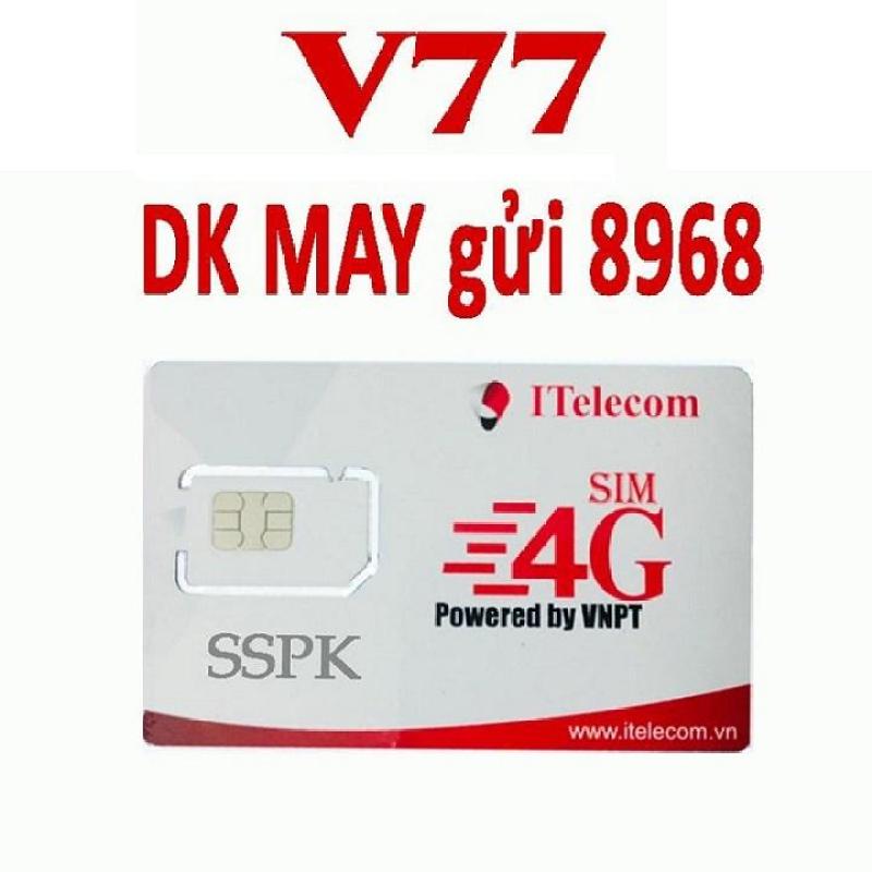 SIM 4G MAY V77 Itelecom- KHUYẾN MÃI NGAY 90GB/Tháng + 43.000 Phút Gọi Miễn Phí từ MƯỜNG THANH ROYAL