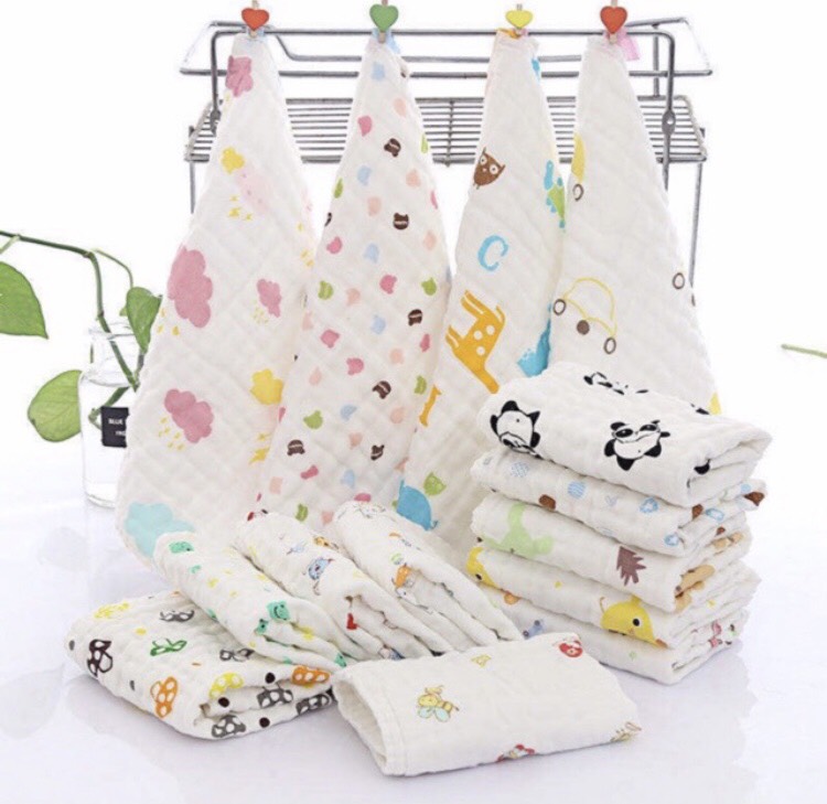 Khăn xô 6 lớp rửa mặt loại dày ( sỉ lẻ đồ sơ sinh bebong86 )