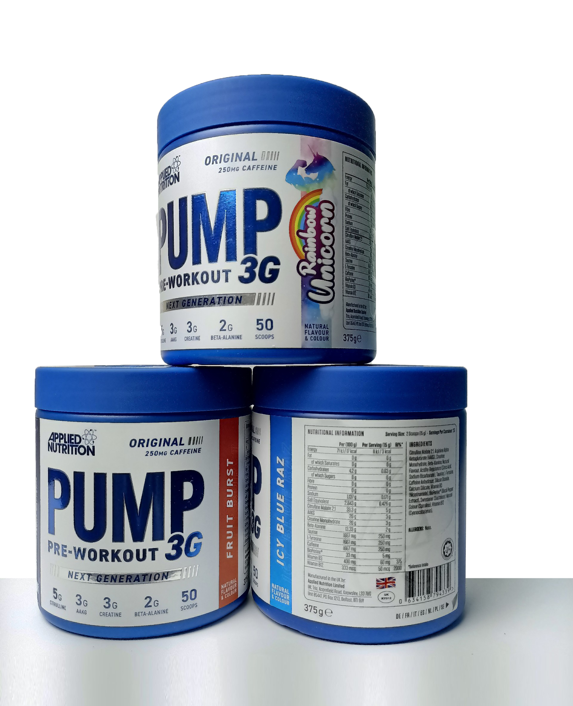 Pump 3G Pre Workout Applied Nutrition 50 scoops có caffein