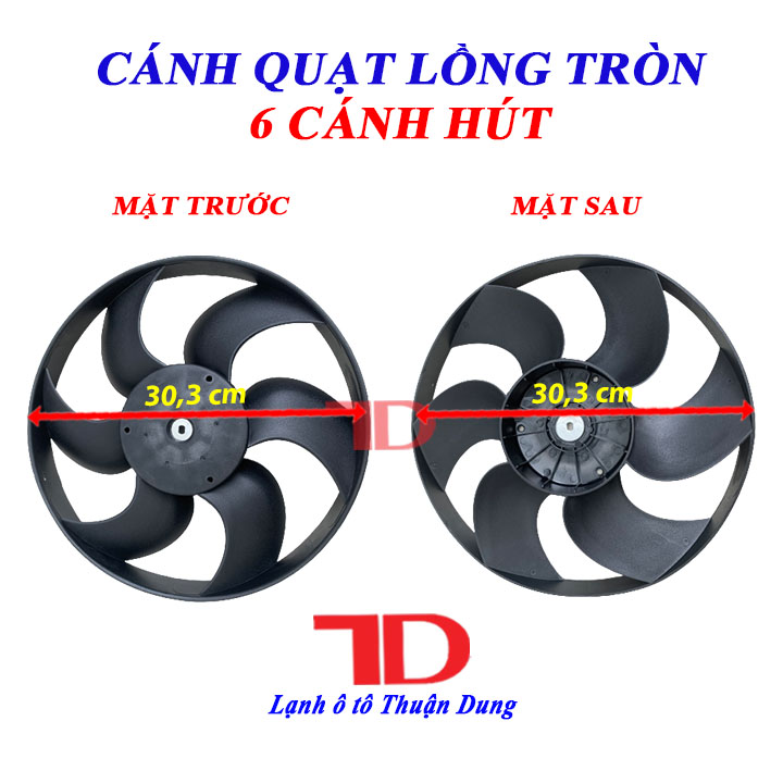 Cánh quạt lồng tròn giải nhiệt dàn nóng dùng cho ô tô 5 cánh đẩy, 6 cánh hút - Vật Tư Điện Lạnh Ô Tô Thuận Dung