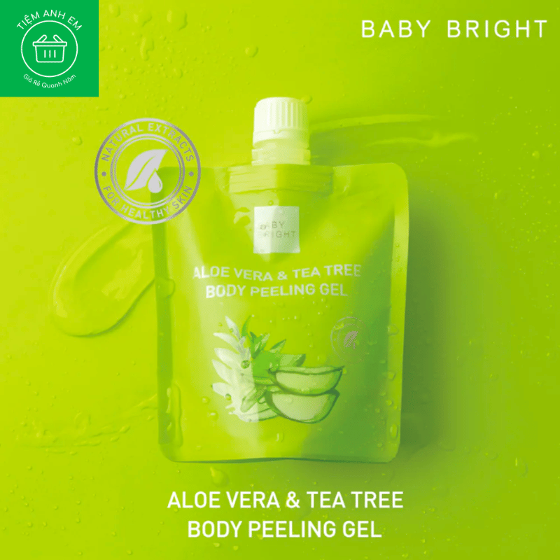 Gel Tẩy Da Chết Baby Bright Aloe Vera & Tea Tree Body Peeling Lô Hội Và
