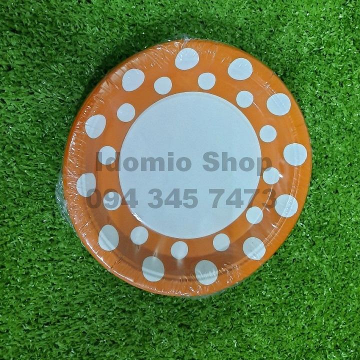 Dĩa Giấy Chấm Bi 19cm - 10 Cái