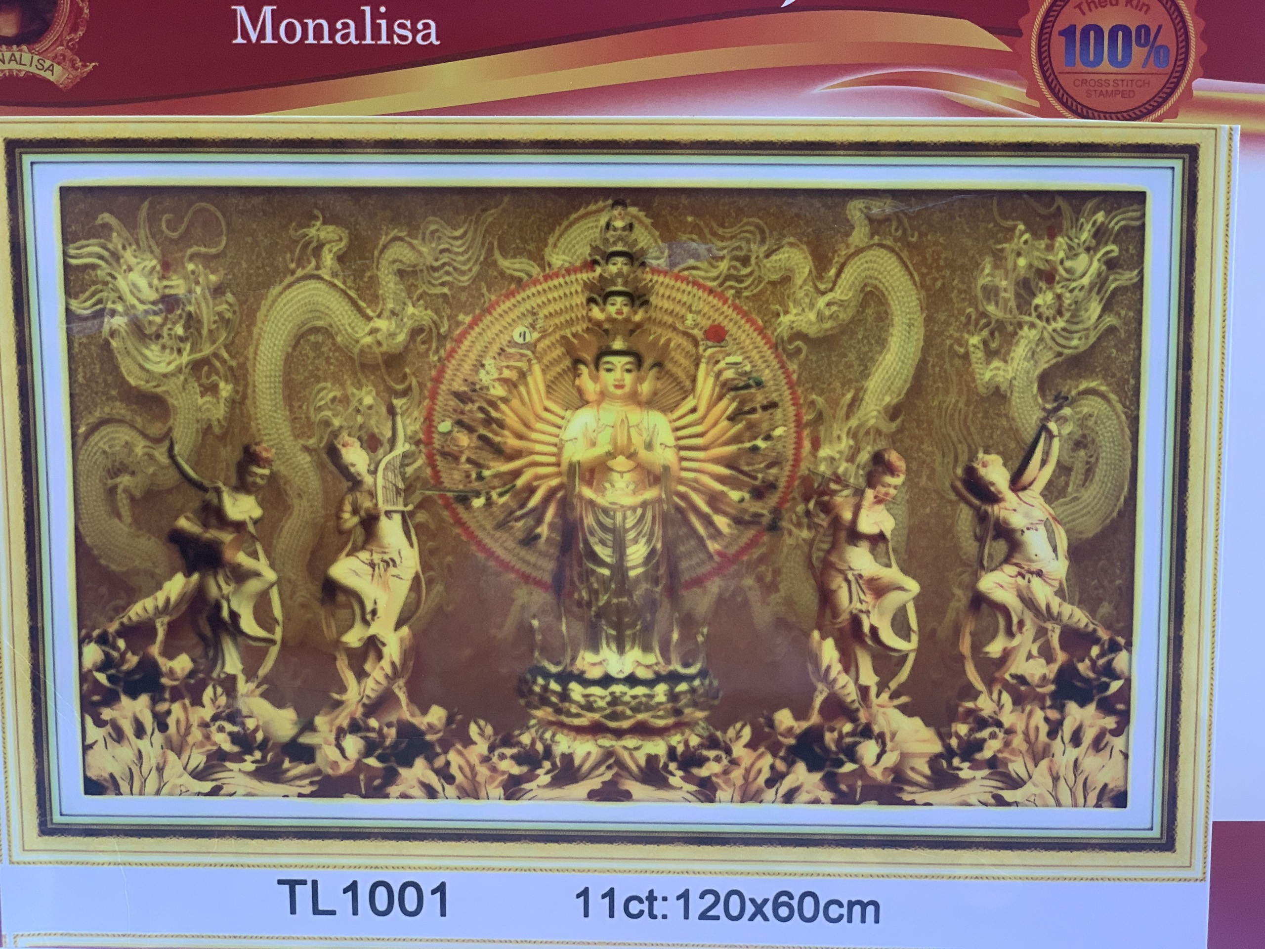 Tranh thêu kín Phật ngàn tay TL1001