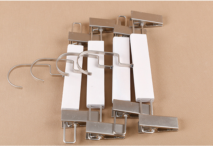 Móc Kẹp Váy Quần Gỗ Trắng Cao Cấp 32cm ( Bộ 10 móc )