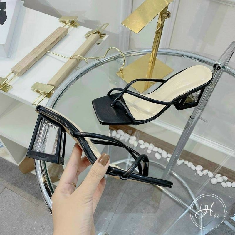 Guốc Cao gót 5 phân quai da xỏ ngón/ sandal