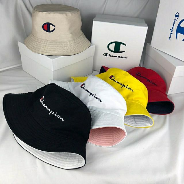 MŨ BUCKET 2 MẶT CHAMPION sieu dễ thương