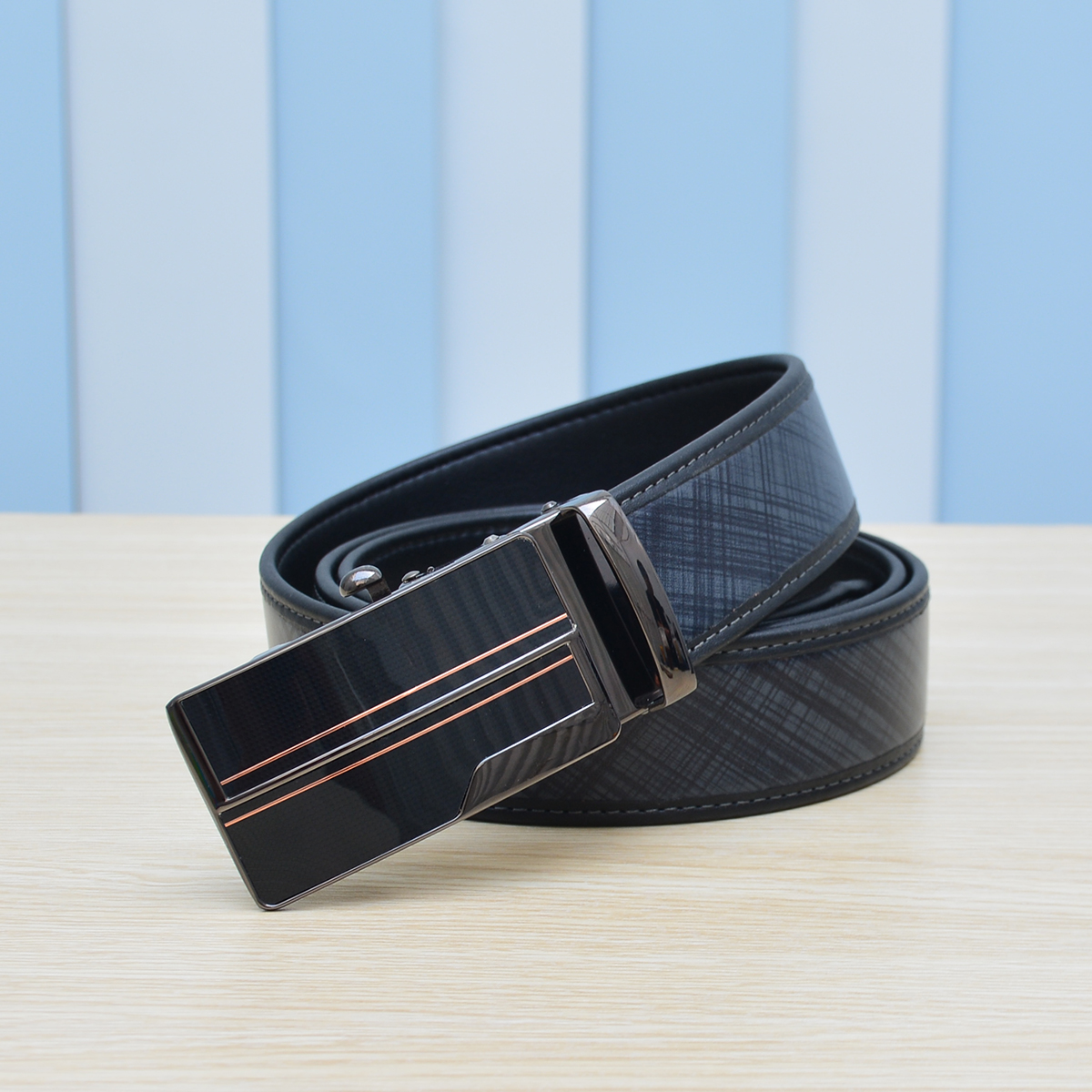 Thắt Lưng Da Bò Shakavn SK511 (đen vân)