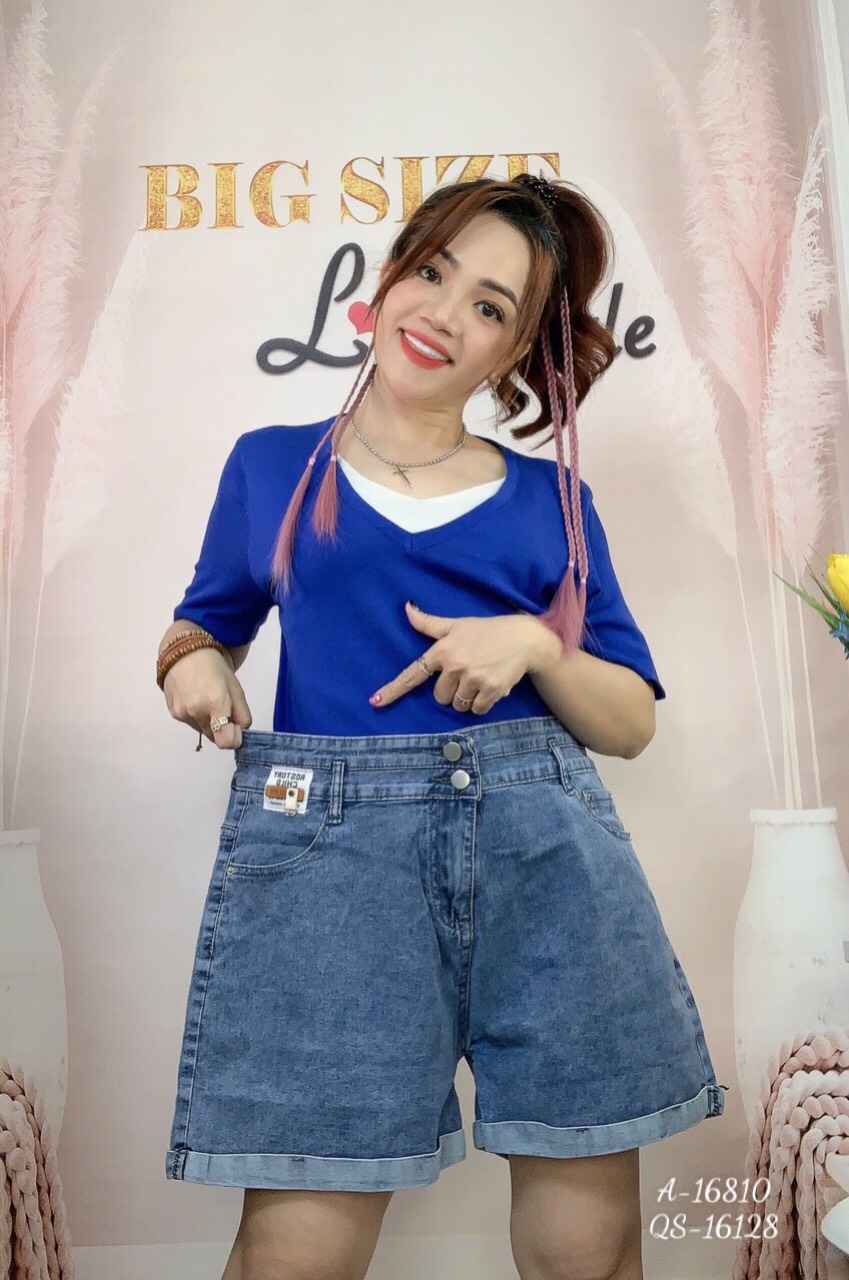Quần đùi BIGSIZE  jean Ros SIZE ĐẠI 16128