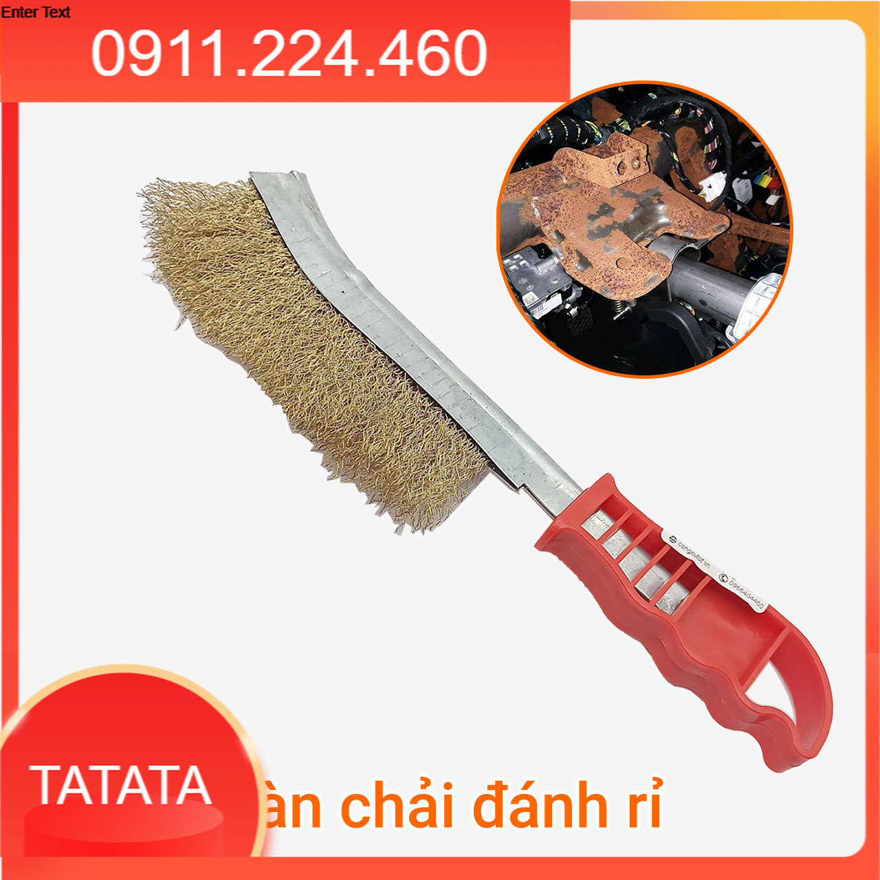Bàn chải đánh rỉ sắt nhựa đỏ