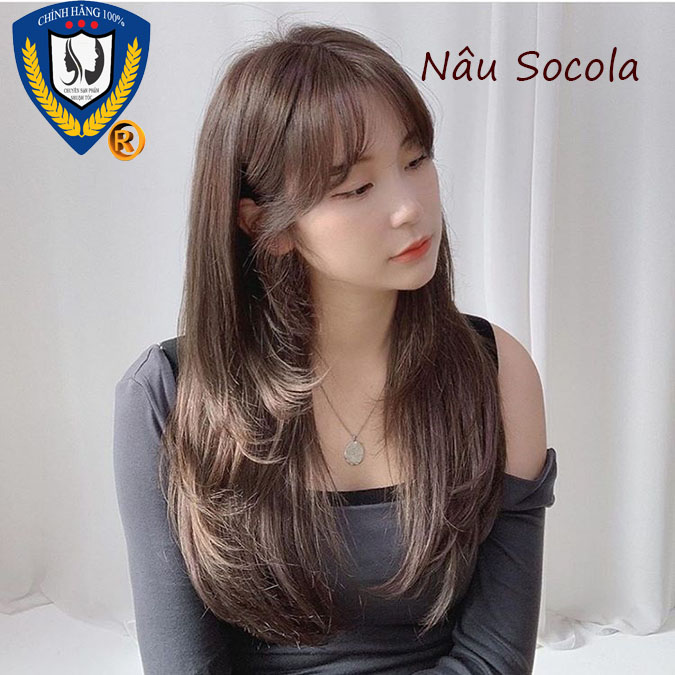 Thuốc nhuộm tóc màu Nâu socola (không tẩy tóc) (kèm trợ nhuộm và găng tay)