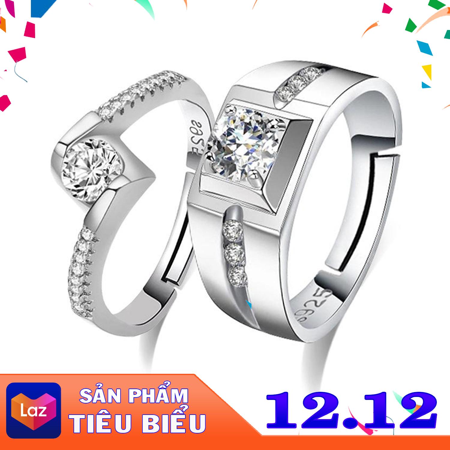 NHẪN ĐÔI TÌNH YÊU BẠC 925 CAO CẤP