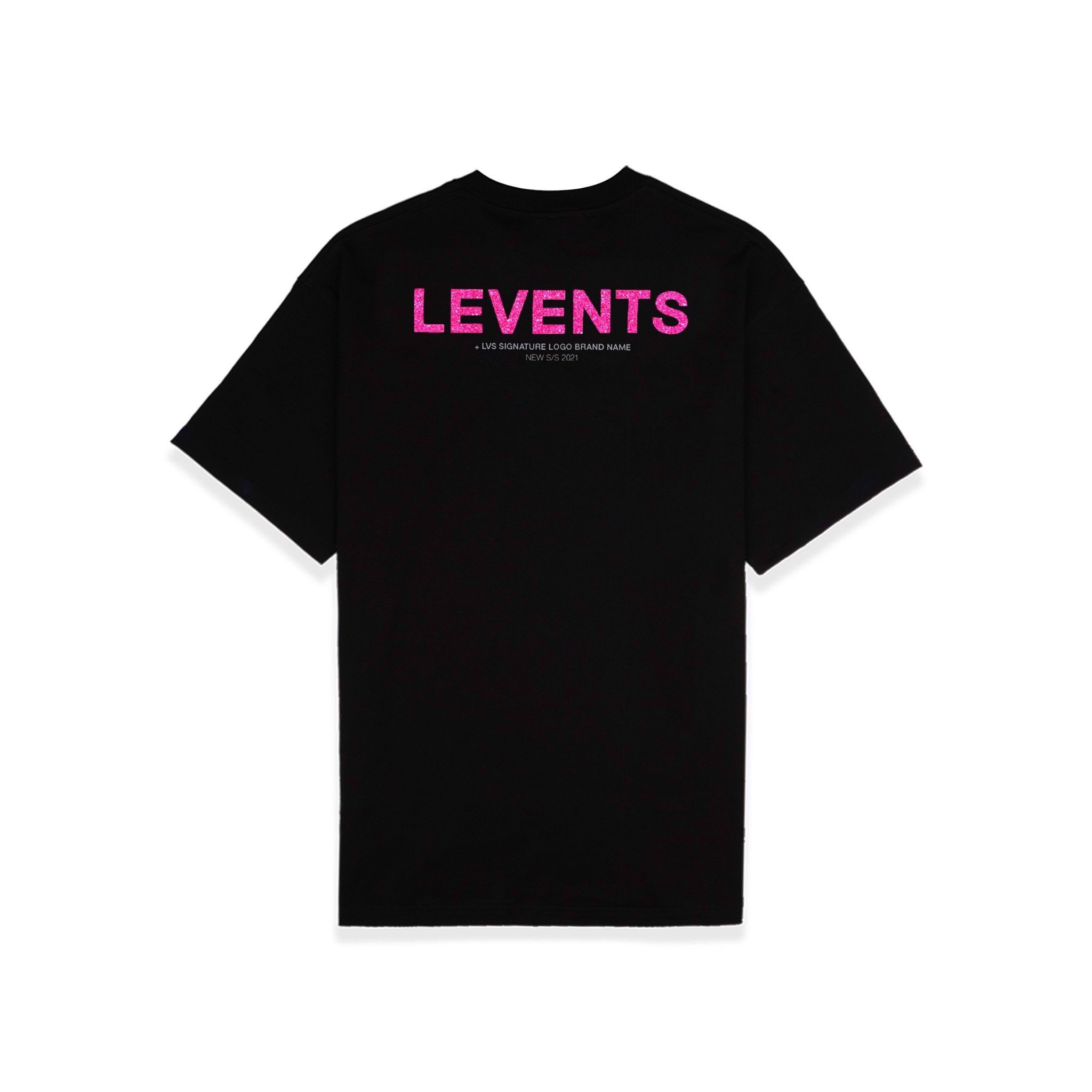 [DF]LEVENTS® Áo thun XL "LẤP LÁNH" LOGO BLACK / PINK