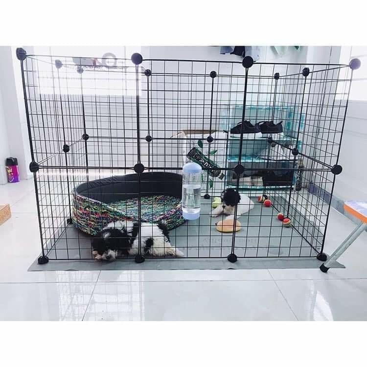 Combo Chuồng Quây Thú Cưng lưới sắt lắp ghép đa năng