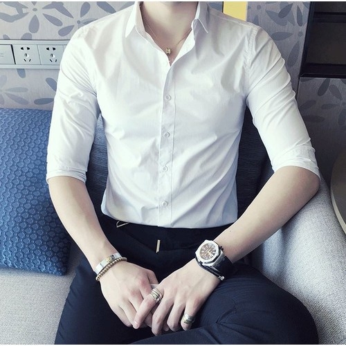 Áo sơ mi nam dài tay cổ bẻ GAVIN, vải lụa Thái cao cấp, không nhăn, không xù, co giãn 4 chiều, thấm hút mồ hôi