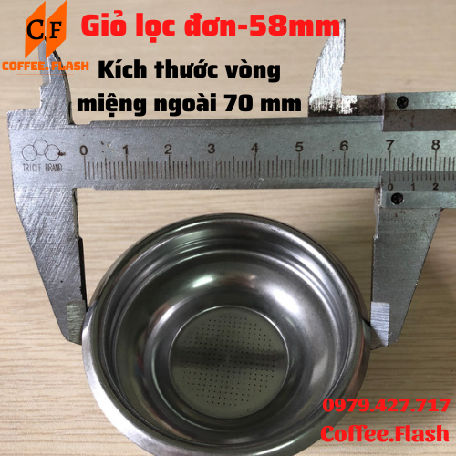 Giỏ Lọc (Filter Basket)  Đơn Đôi 58mm- Chén lọc đơn đôi cho tay pha máy cà phê.