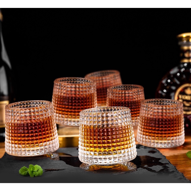 Set 6 ly thuỷ tinh, cốc thuỷ tinh cao cấp đế lồi - bộ 6 ly thủy tinh nhiều hoạ tiết châu âu