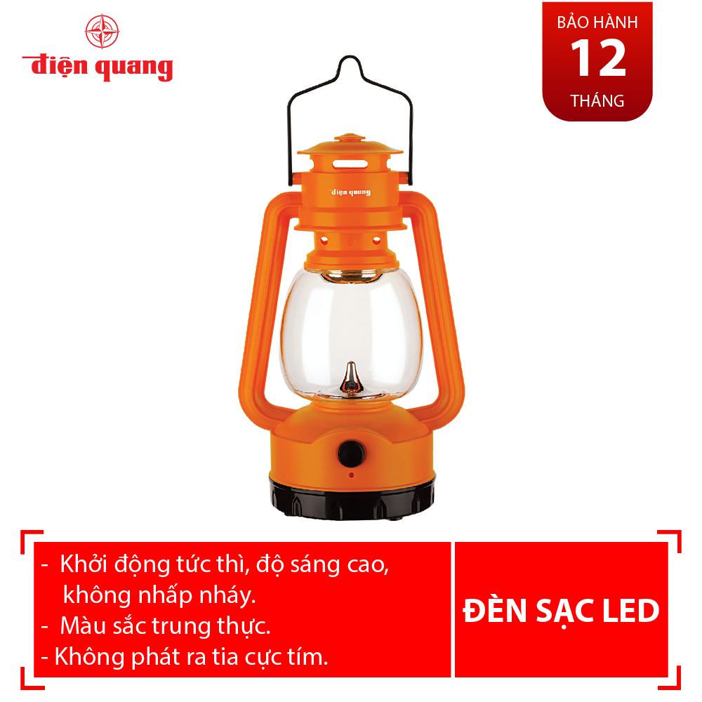 Đèn sạc Led Điện Quang ĐQ PRL05 O (1W, ánh sáng trắng, cam)