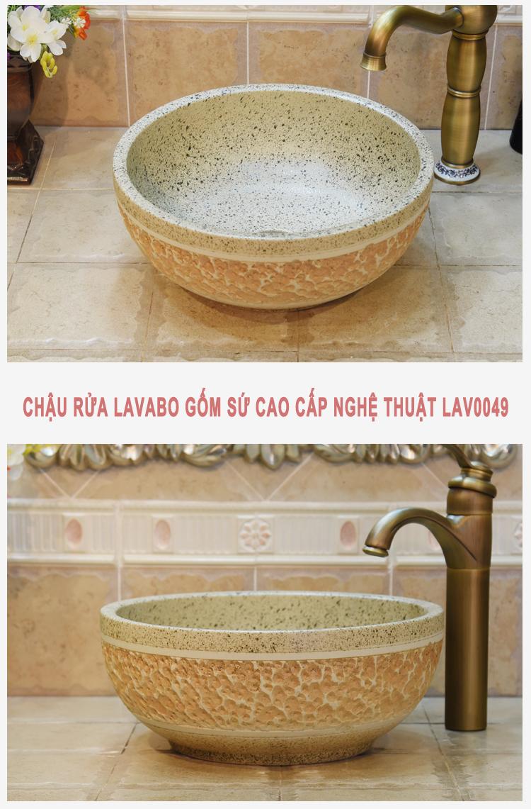 Chậu rửa lavabo gốm sứ nghệ thuật LAV0049 – Màu pastel mới lạ