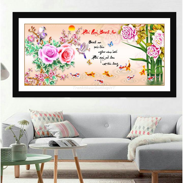 [HCM]Tranh thêu chữ thập - Tranh đính đá Phú quý bình an VS314 - tự đính