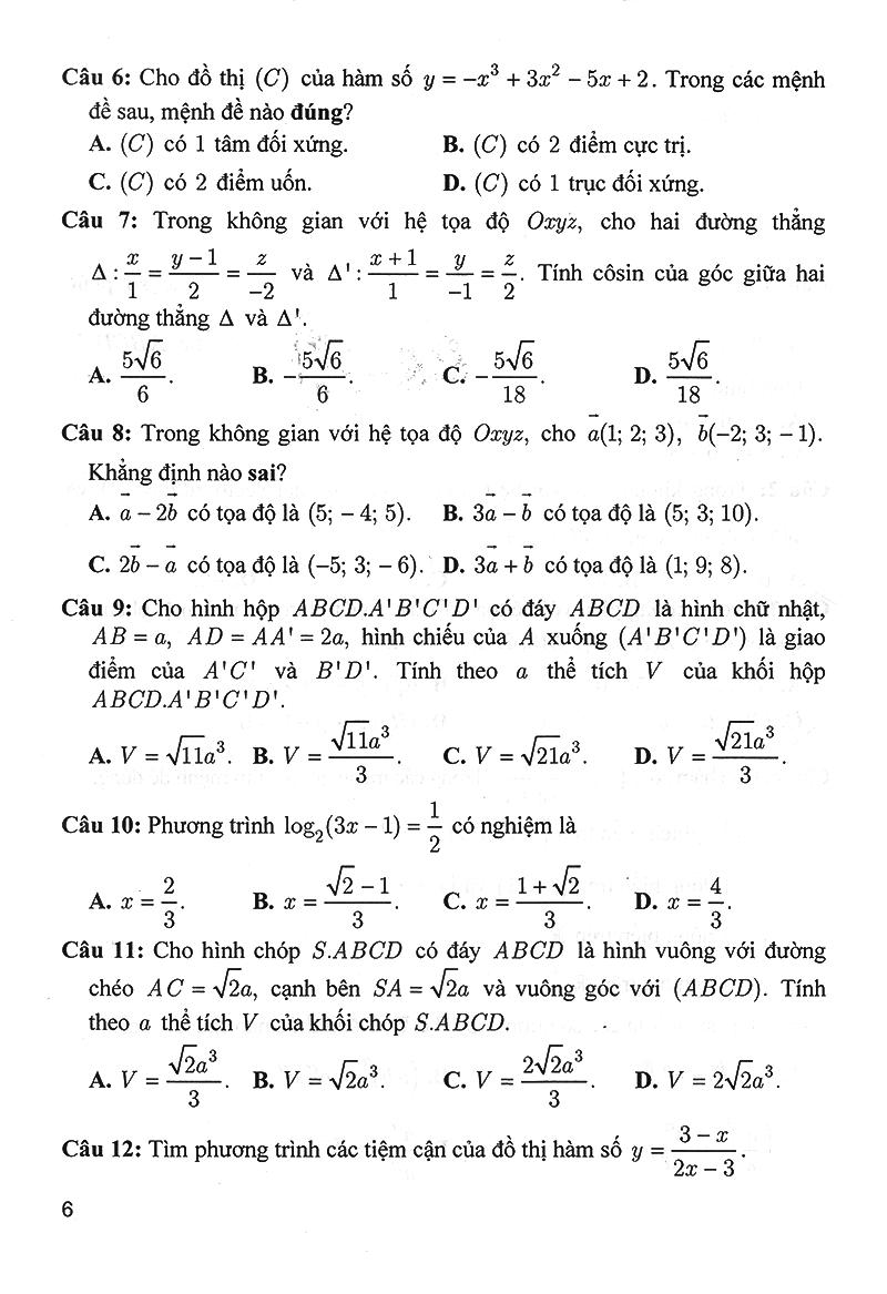 Bộ Đề Trắc Nghiệm Môn Toán 12