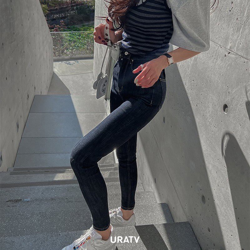 [CÓ SẴN-ẢNH THẬT]  Quần skinny trơn Zr 93cm