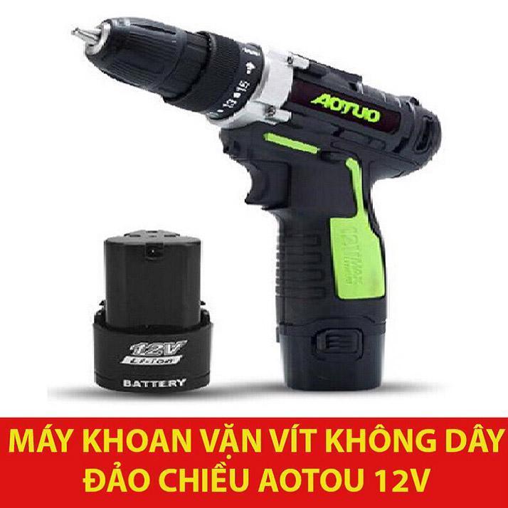 Bộ Máy khoan sửa chữa vặn vít Aotuo 12V có đảo chiều - Dùng Pin